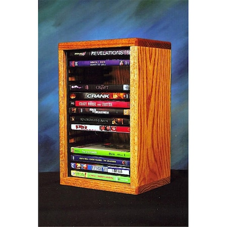 Wood Shed Solid Oak desktop or shelf DVD Cabinet - Individual Locking Slots 110-1 DVD